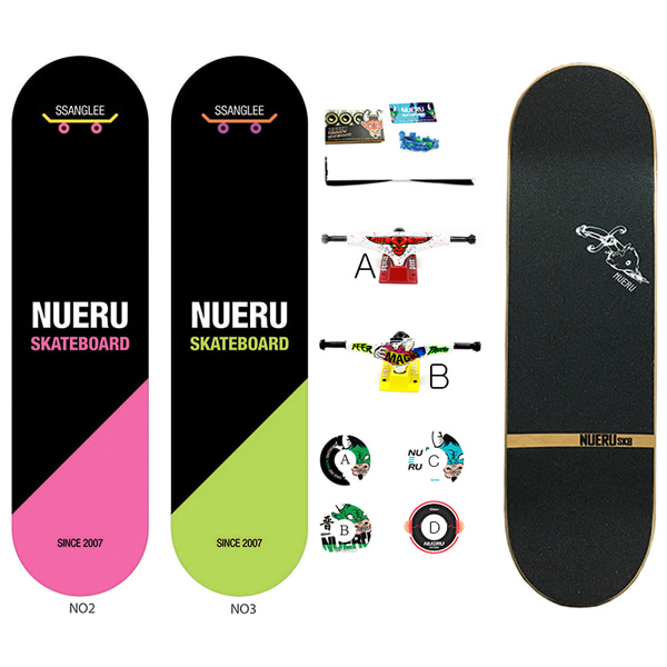 NUERU/느루 스케이트 셋트 PRO SSANGLEE NEW MODEL SET-A (느루 스케이트보드셋트/완성품)